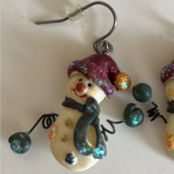 Vintage Set of 2 Snowman Earrings - Picture 6 of 6